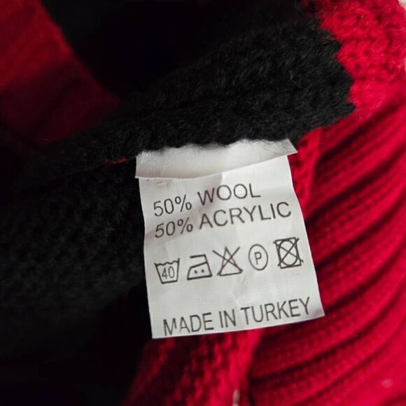 Black Pharaoh Wool Blend Sweater Cardigan Mens XXL NWT Red Black - Picture 10 of 11